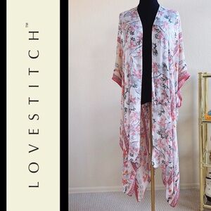 Lovestitch Coral Paisley Kimono Scarf Shawl Wrap One Size